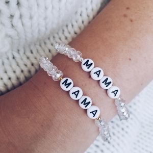 Mama beaded bracelet, mama bracelet, new mom gift
